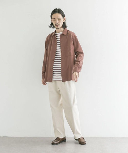 URBAN RESEARCH（アーバンリサーチ）の「パウダーポプリンボックスシャツ（シャツ/ブラウス・メンズ・ネイビー/カーキ/ブラウン/ライトグレー・MEDIUM/LARGE）」の7枚目の写真