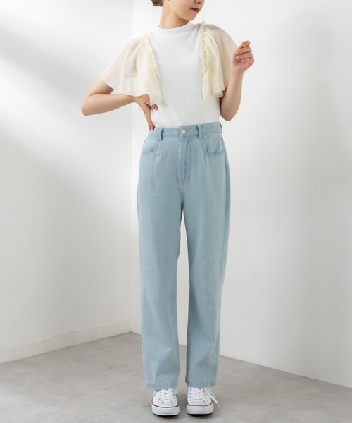 OLIVE des OLIVE（オリーブデオリーブ）の「袖ヒラプチハイプルオーバー（Tシャツ/カットソー・レディース・ブラック/オフホワイト/ライトブラウン・FREE）」の6枚目の写真