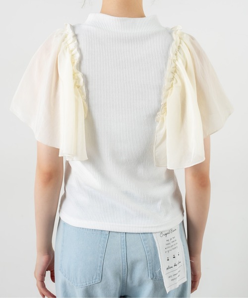 OLIVE des OLIVE（オリーブデオリーブ）の「袖ヒラプチハイプルオーバー（Tシャツ/カットソー・レディース・ブラック/オフホワイト/ライトブラウン・FREE）」の16枚目の写真