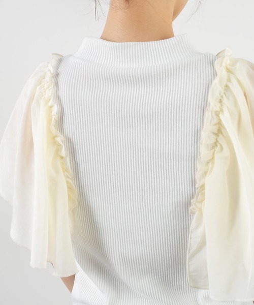 OLIVE des OLIVE（オリーブデオリーブ）の「袖ヒラプチハイプルオーバー（Tシャツ/カットソー・レディース・ブラック/オフホワイト/ライトブラウン・FREE）」の19枚目の写真