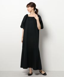 DouDou | スクエアネックボリューム袖切替ワンピース(ワンピース)