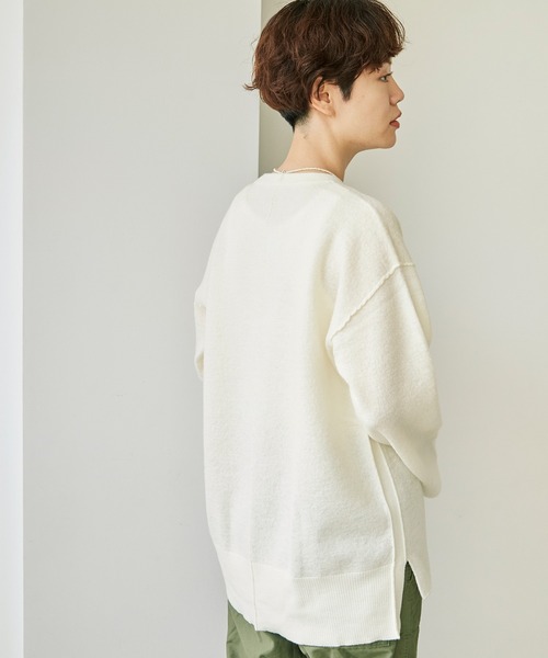 note et silence （ノートエシロンス）の「DEVON BOILE WOOL アウトリンキングプルオーバー（ニット/セーター・レディース・オフホワイト/チャコールグレー/サックスブルー・FREE）」の16枚目の写真