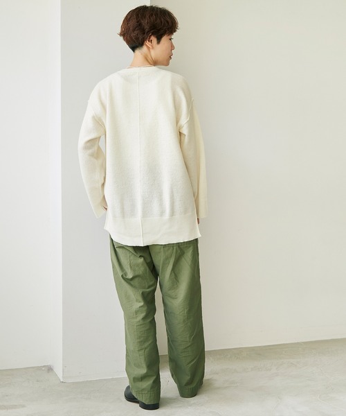 note et silence （ノートエシロンス）の「DEVON BOILE WOOL アウトリンキングプルオーバー（ニット/セーター・レディース・オフホワイト/チャコールグレー/サックスブルー・FREE）」の7枚目の写真