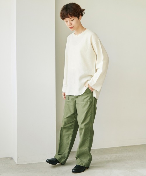 note et silence （ノートエシロンス）の「DEVON BOILE WOOL アウトリンキングプルオーバー（ニット/セーター・レディース・オフホワイト/チャコールグレー/サックスブルー・FREE）」の19枚目の写真