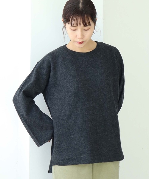 note et silence （ノートエシロンス）の「DEVON BOILE WOOL アウトリンキングプルオーバー（ニット/セーター・レディース・オフホワイト/チャコールグレー/サックスブルー・FREE）」の20枚目の写真