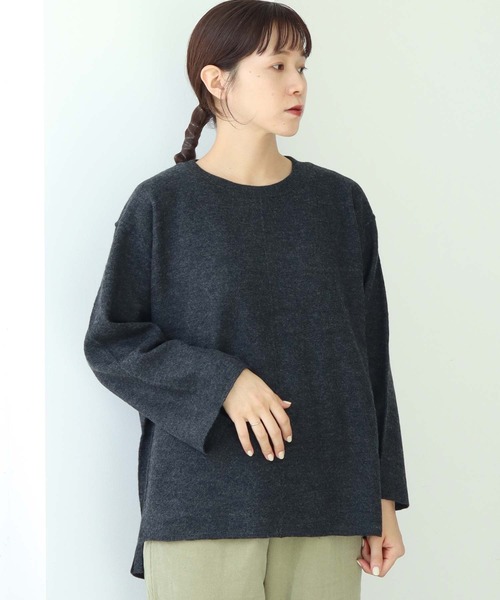 note et silence （ノートエシロンス）の「DEVON BOILE WOOL アウトリンキングプルオーバー（ニット/セーター・レディース・オフホワイト/チャコールグレー/サックスブルー・FREE）」の22枚目の写真