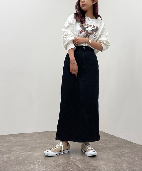 apres jour mignon（アプレジュールミニョン）の「デニムペンシルスカート【ZOZOTOWN限定アイテム】（スカート・レディース・ブラック/ダークブルー・X-LARGE/SMALL/MEDIUM）」の8枚目の写真