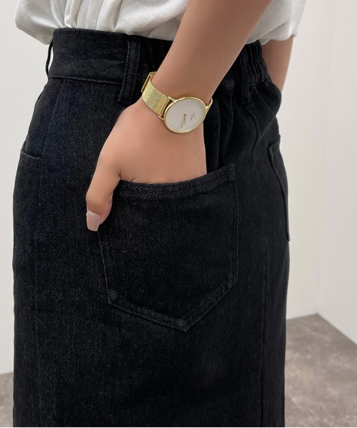 apres jour mignon（アプレジュールミニョン）の「デニムペンシルスカート【ZOZOTOWN限定アイテム】（スカート・レディース・ブラック/ダークブルー・X-LARGE/SMALL/MEDIUM）」の13枚目の写真