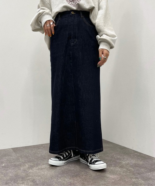 apres jour mignon（アプレジュールミニョン）の「デニムペンシルスカート【ZOZOTOWN限定アイテム】（スカート・レディース・ブラック/ダークブルー・X-LARGE/SMALL/MEDIUM）」の14枚目の写真