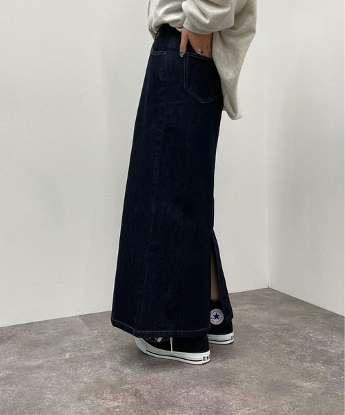 apres jour mignon（アプレジュールミニョン）の「デニムペンシルスカート【ZOZOTOWN限定アイテム】（スカート・レディース・ブラック/ダークブルー・X-LARGE/SMALL/MEDIUM）」の15枚目の写真