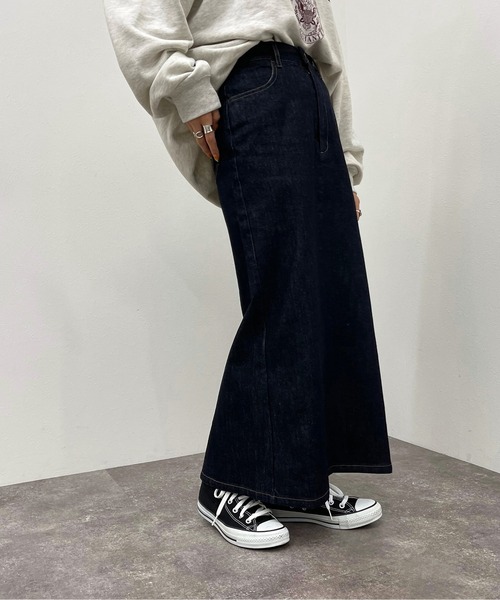 apres jour mignon（アプレジュールミニョン）の「デニムペンシルスカート【ZOZOTOWN限定アイテム】（スカート・レディース・ブラック/ダークブルー・X-LARGE/SMALL/MEDIUM）」の16枚目の写真