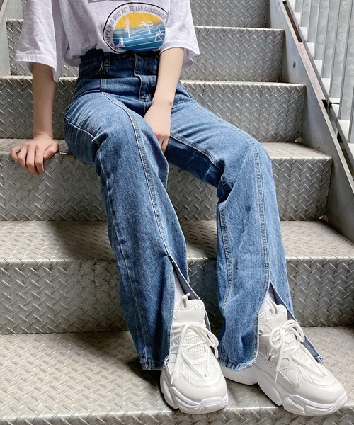 Figments（フィグメンツ）の「フロントスリットデニムパンツ（デニムパンツ・レディース・インディゴブルー・SMALL/MEDIUM）」の9枚目の写真