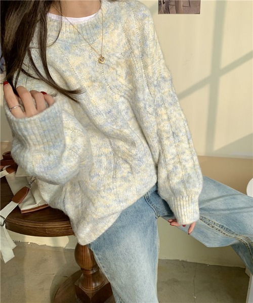 MAISON DE THERESE(メゾン ド テレーズ)の「あったかクルーネックニットトップス(ニット/セーター・レディース・ピンク/ブルー・FREE)」の4枚目の写真