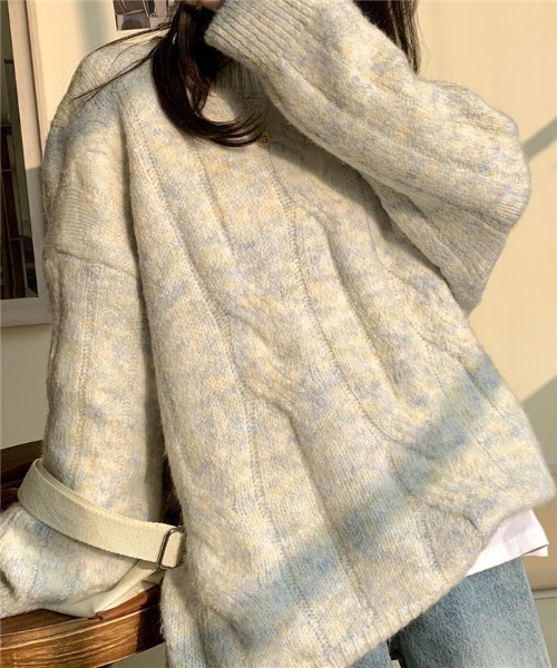 MAISON DE THERESE(メゾン ド テレーズ)の「あったかクルーネックニットトップス(ニット/セーター・レディース・ピンク/ブルー・FREE)」の7枚目の写真