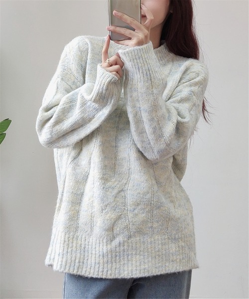 MAISON DE THERESE(メゾン ド テレーズ)の「あったかクルーネックニットトップス(ニット/セーター・レディース・ピンク/ブルー・FREE)」の11枚目の写真