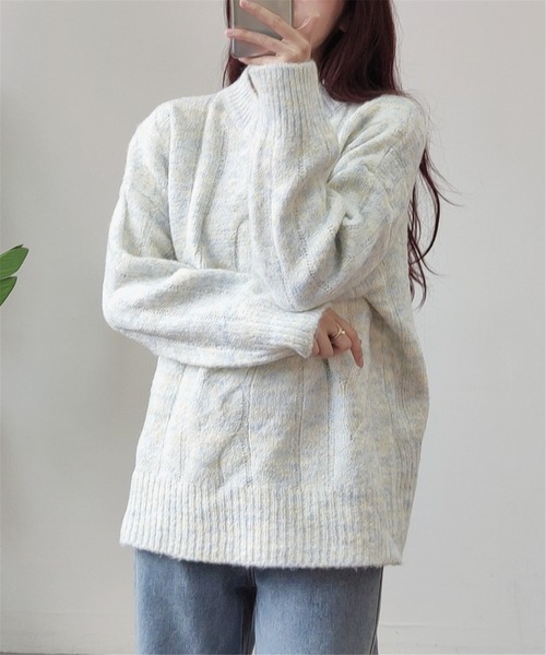 MAISON DE THERESE(メゾン ド テレーズ)の「あったかクルーネックニットトップス(ニット/セーター・レディース・ピンク/ブルー・FREE)」の12枚目の写真
