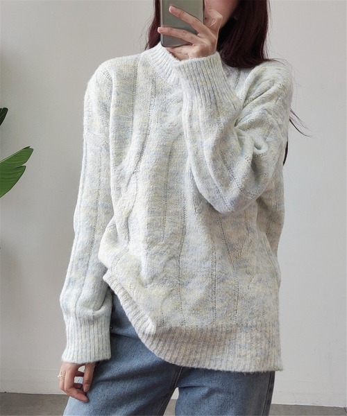 MAISON DE THERESE(メゾン ド テレーズ)の「あったかクルーネックニットトップス(ニット/セーター・レディース・ピンク/ブルー・FREE)」の14枚目の写真
