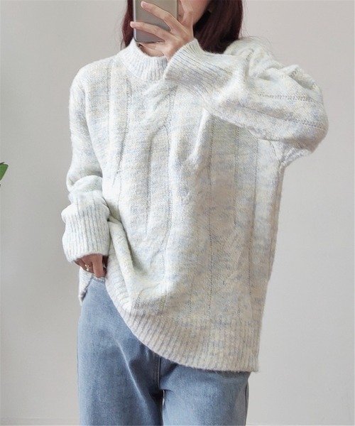 MAISON DE THERESE(メゾン ド テレーズ)の「あったかクルーネックニットトップス(ニット/セーター・レディース・ピンク/ブルー・FREE)」の15枚目の写真