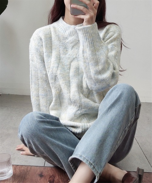 MAISON DE THERESE(メゾン ド テレーズ)の「あったかクルーネックニットトップス(ニット/セーター・レディース・ピンク/ブルー・FREE)」の21枚目の写真