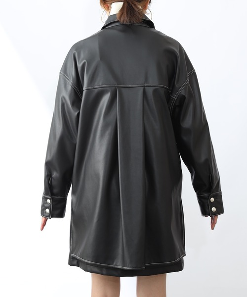 COLONY 2139（コロニートゥーワンスリーナイン）の「【WEB・一部店舗限定】リサイクルレザータッチシャツジャケット(セットアップ可)（その他アウター・レディース・ブラック・FREE）」の15枚目の写真