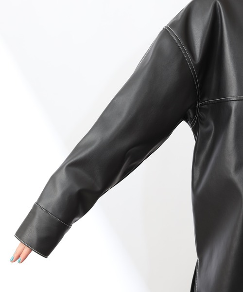 COLONY 2139（コロニートゥーワンスリーナイン）の「【WEB・一部店舗限定】リサイクルレザータッチシャツジャケット(セットアップ可)（その他アウター・レディース・ブラック・FREE）」の19枚目の写真