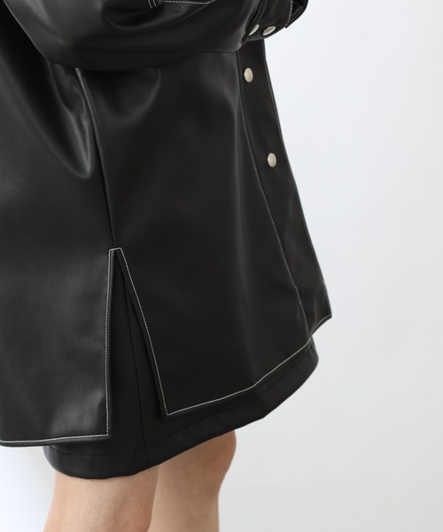 COLONY 2139（コロニートゥーワンスリーナイン）の「【WEB・一部店舗限定】リサイクルレザータッチシャツジャケット(セットアップ可)（その他アウター・レディース・ブラック・FREE）」の17枚目の写真