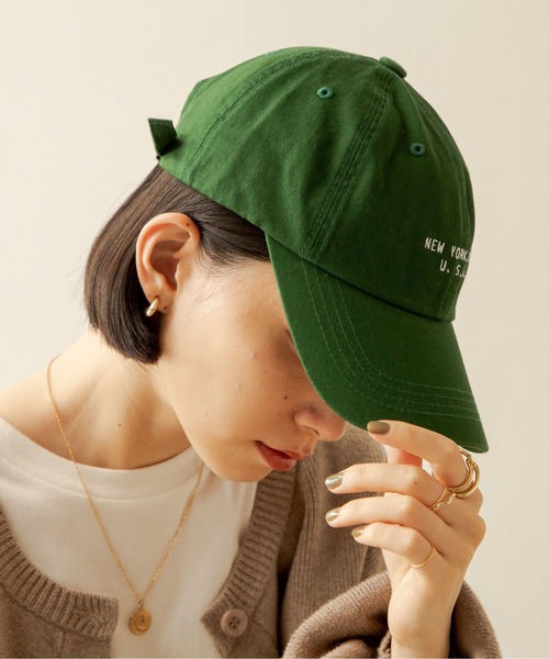 ANGIE（アンジー）の「ロゴキャップ（キャップ・レディース・ブラック/ベージュ/ネイビー/グリーン/アイボリー・FREE）」の4枚目の写真