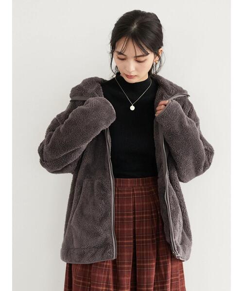 CRAFT STANDARD BOUTIQUE（クラフトスタンダードブティック）の「防風ボアジャケット　＊◇（ブルゾン・レディース・ベージュ/モカ・FREE）」の19枚目の写真