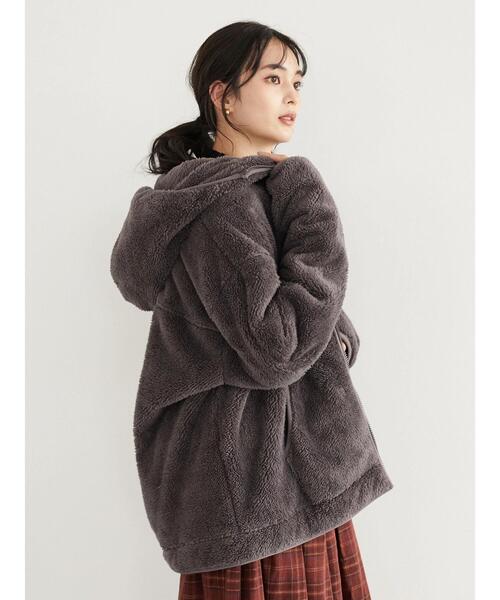 CRAFT STANDARD BOUTIQUE（クラフトスタンダードブティック）の「防風ボアジャケット　＊◇（ブルゾン・レディース・ベージュ/モカ・FREE）」の18枚目の写真