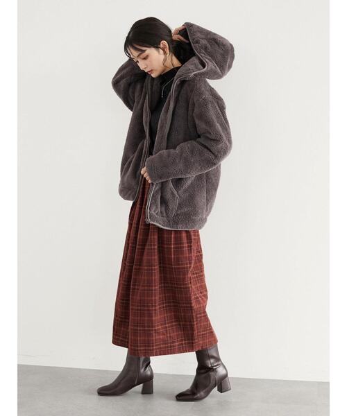 CRAFT STANDARD BOUTIQUE（クラフトスタンダードブティック）の「防風ボアジャケット　＊◇（ブルゾン・レディース・ベージュ/モカ・FREE）」の15枚目の写真