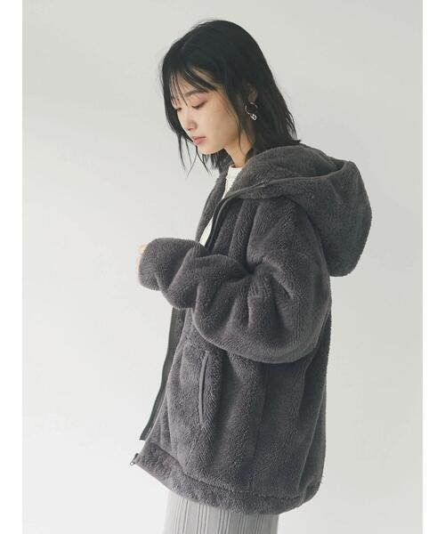 CRAFT STANDARD BOUTIQUE（クラフトスタンダードブティック）の「防風ボアジャケット　＊◇（ブルゾン・レディース・ベージュ/モカ・FREE）」の14枚目の写真