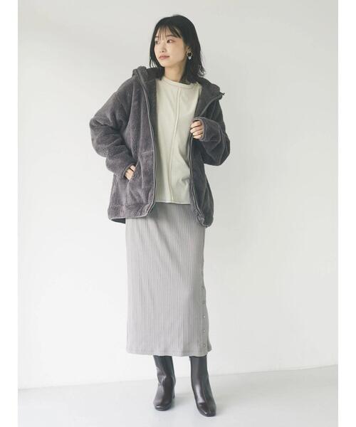 CRAFT STANDARD BOUTIQUE（クラフトスタンダードブティック）の「防風ボアジャケット　＊◇（ブルゾン・レディース・ベージュ/モカ・FREE）」の13枚目の写真