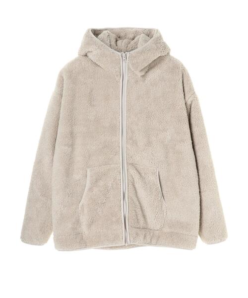 CRAFT STANDARD BOUTIQUE（クラフトスタンダードブティック）の「防風ボアジャケット　＊◇（ブルゾン・レディース・ベージュ/モカ・FREE）」の4枚目の写真