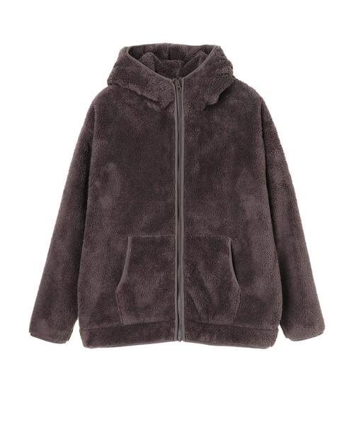 CRAFT STANDARD BOUTIQUE（クラフトスタンダードブティック）の「防風ボアジャケット　＊◇（ブルゾン・レディース・ベージュ/モカ・FREE）」の3枚目の写真