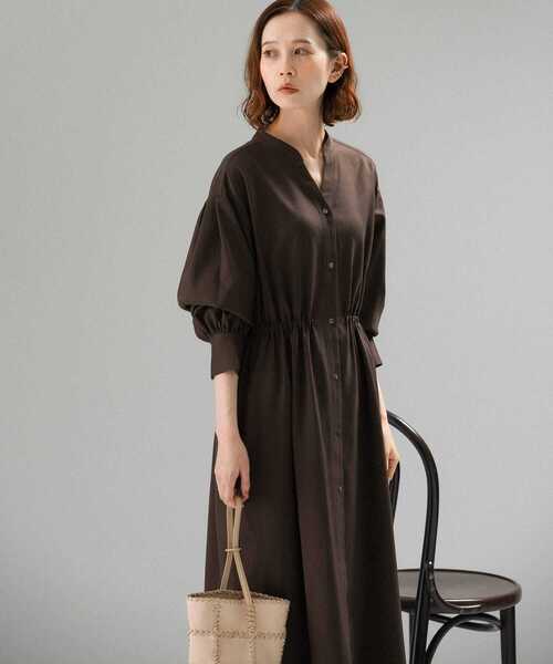 URBAN RESEARCH ROSSO（アーバンリサーチロッソ）の「イージーケアスキッパーシャツワンピース（ワンピース・レディース・ダークブラウン/ライトカーキ/キャメル・FREE）」の13枚目の写真
