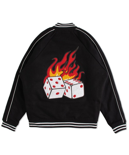 FTW（エフティダブリュー）の「DICE VARSITY JACKET（スタジャン・メンズ・バーガンディー/ブラック・LARGE/MEDIUM）」の7枚目の写真