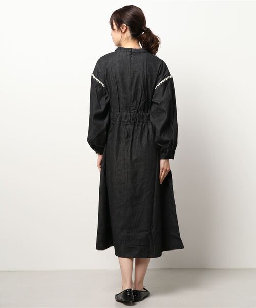 Hamble by Par Avion（ハンブルバイパラビオン）の「ステッチワンピース（ワンピース・レディース・ネイビー/ブラック・ONESIZE）」の3枚目の写真