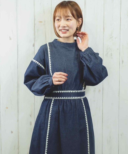 Hamble by Par Avion（ハンブルバイパラビオン）の「ステッチワンピース（ワンピース・レディース・ネイビー/ブラック・ONESIZE）」の20枚目の写真