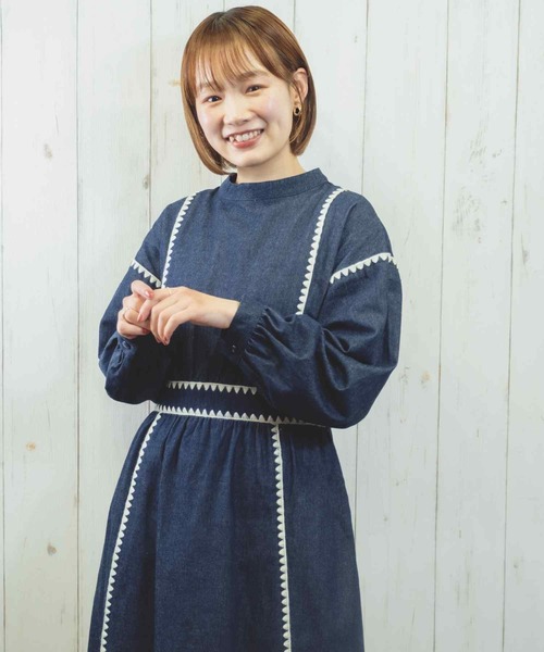 Hamble by Par Avion（ハンブルバイパラビオン）の「ステッチワンピース（ワンピース・レディース・ネイビー/ブラック・ONESIZE）」の21枚目の写真