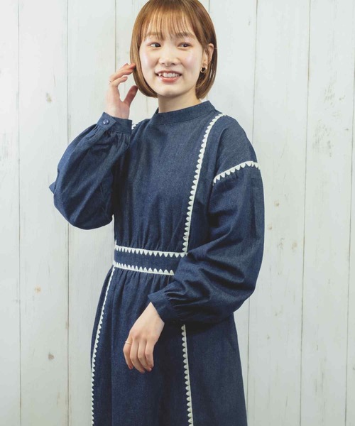 Hamble by Par Avion（ハンブルバイパラビオン）の「ステッチワンピース（ワンピース・レディース・ネイビー/ブラック・ONESIZE）」の22枚目の写真