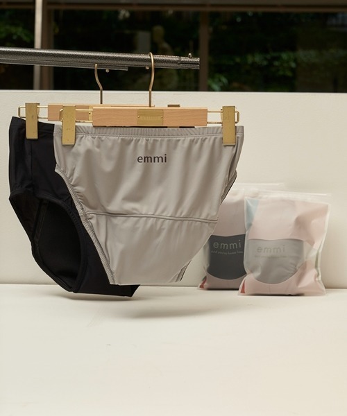 emmi（エミ）の「【emmi atelier】吸水サニタリーショーツfull（その他アンダーウェア/インナー・レディース・チャコールグレー/ブラック・SMALL/MEDIUM/LARGE）」の10枚目の写真