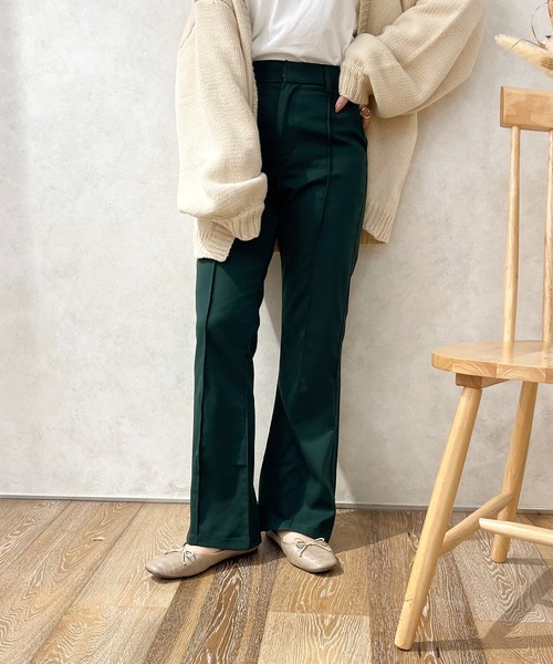 apres jour clair（アプレジュールクレア）の「【apres jour clair】フレアパンツ（スラックス・レディース・ベージュ/ベージュ系その他/ダークオレンジ/ダークグリーン/ダークブラウン・X-LARGE/MEDIUM/SMALL）」の4枚目の写真