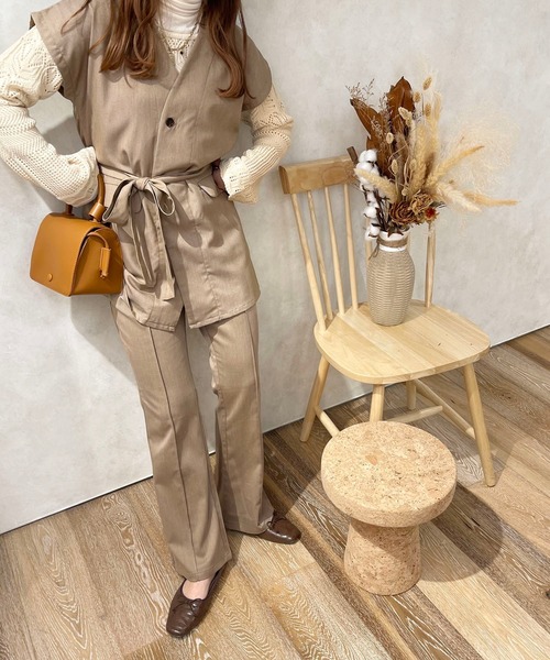 apres jour clair（アプレジュールクレア）の「【apres jour clair】フレアパンツ（スラックス・レディース・ベージュ/ベージュ系その他/ダークオレンジ/ダークグリーン/ダークブラウン・X-LARGE/MEDIUM/SMALL）」の11枚目の写真