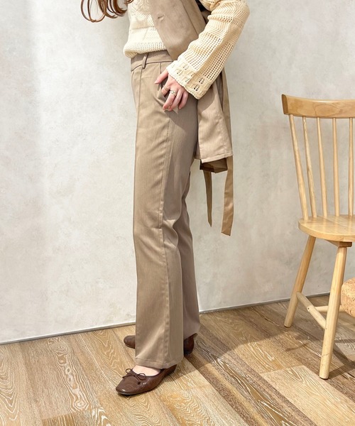 apres jour clair（アプレジュールクレア）の「【apres jour clair】フレアパンツ（スラックス・レディース・ベージュ/ベージュ系その他/ダークオレンジ/ダークグリーン/ダークブラウン・X-LARGE/MEDIUM/SMALL）」の9枚目の写真