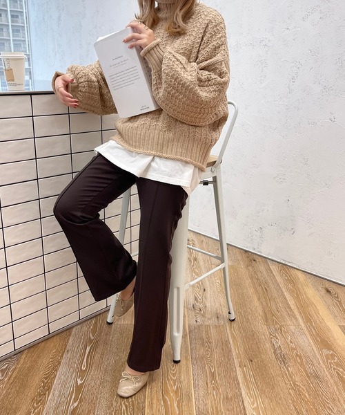 apres jour clair（アプレジュールクレア）の「【apres jour clair】フレアパンツ（スラックス・レディース・ベージュ/ベージュ系その他/ダークオレンジ/ダークグリーン/ダークブラウン・X-LARGE/MEDIUM/SMALL）」の22枚目の写真