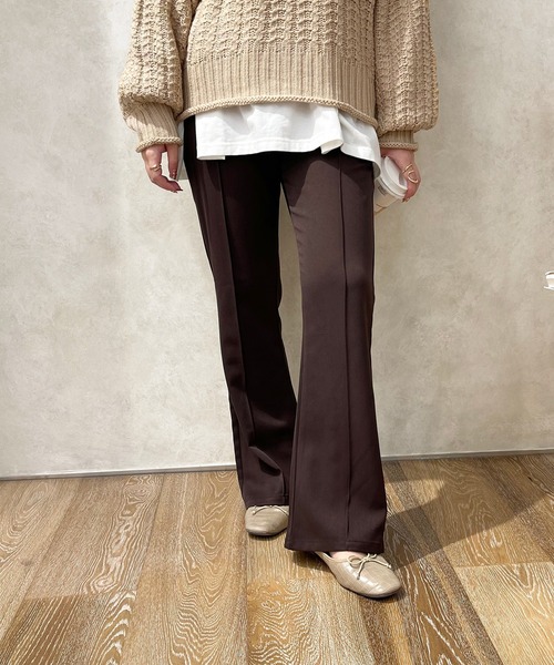 apres jour clair（アプレジュールクレア）の「【apres jour clair】フレアパンツ（スラックス・レディース・ベージュ/ベージュ系その他/ダークオレンジ/ダークグリーン/ダークブラウン・X-LARGE/MEDIUM/SMALL）」の15枚目の写真