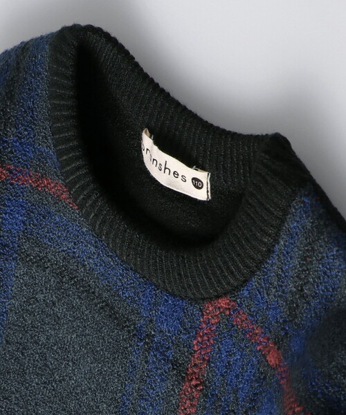 BRANSHES（ブランシェス）の「【洗濯機で洗える】大柄チェックウォッシャブルニット（ニット/セーター・キッズ・キャメル/ブラック・140/120/150/130/90/110/100）」の8枚目の写真