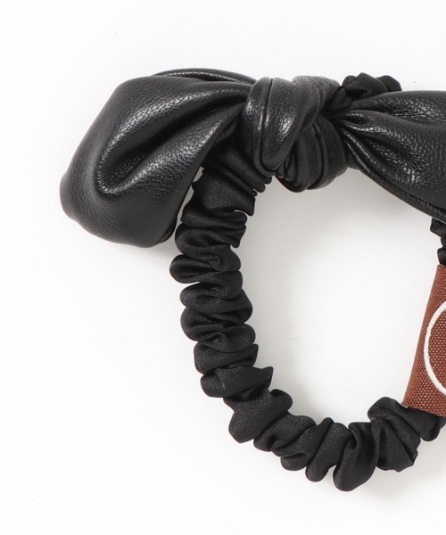 aimoha（アイモハ）の「フェイクレザーリボンヘアゴム（ヘアゴム・レディース・ブラック/ホワイト/ブラウン・FREE）」の3枚目の写真