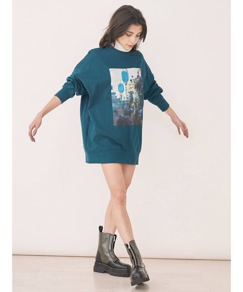 EVRIS（エヴリス）の「フォトプリントルーズスウェットトップス（スウェット・レディース・グリーン/ブラック/パープル・FREE）」の19枚目の写真