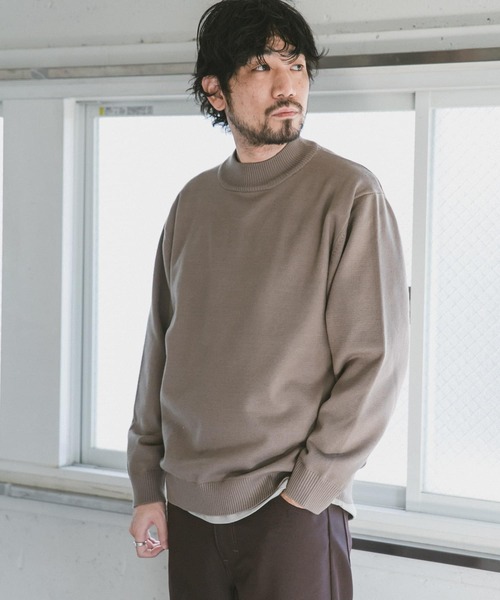 URBAN RESEARCH DOORS（アーバンリサーチドアーズ）の「ハイゲージモックネックニット（ニット/セーター・メンズ・オフホワイト/ブラック/グリーン/モカ/ブルー系その他・40/38）」の7枚目の写真